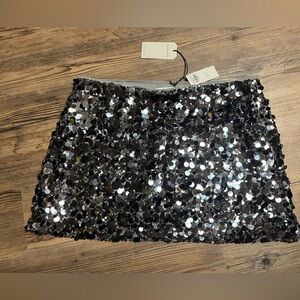 Abercrombie & Fitch Silver Sequin Mini Skorts Night Out